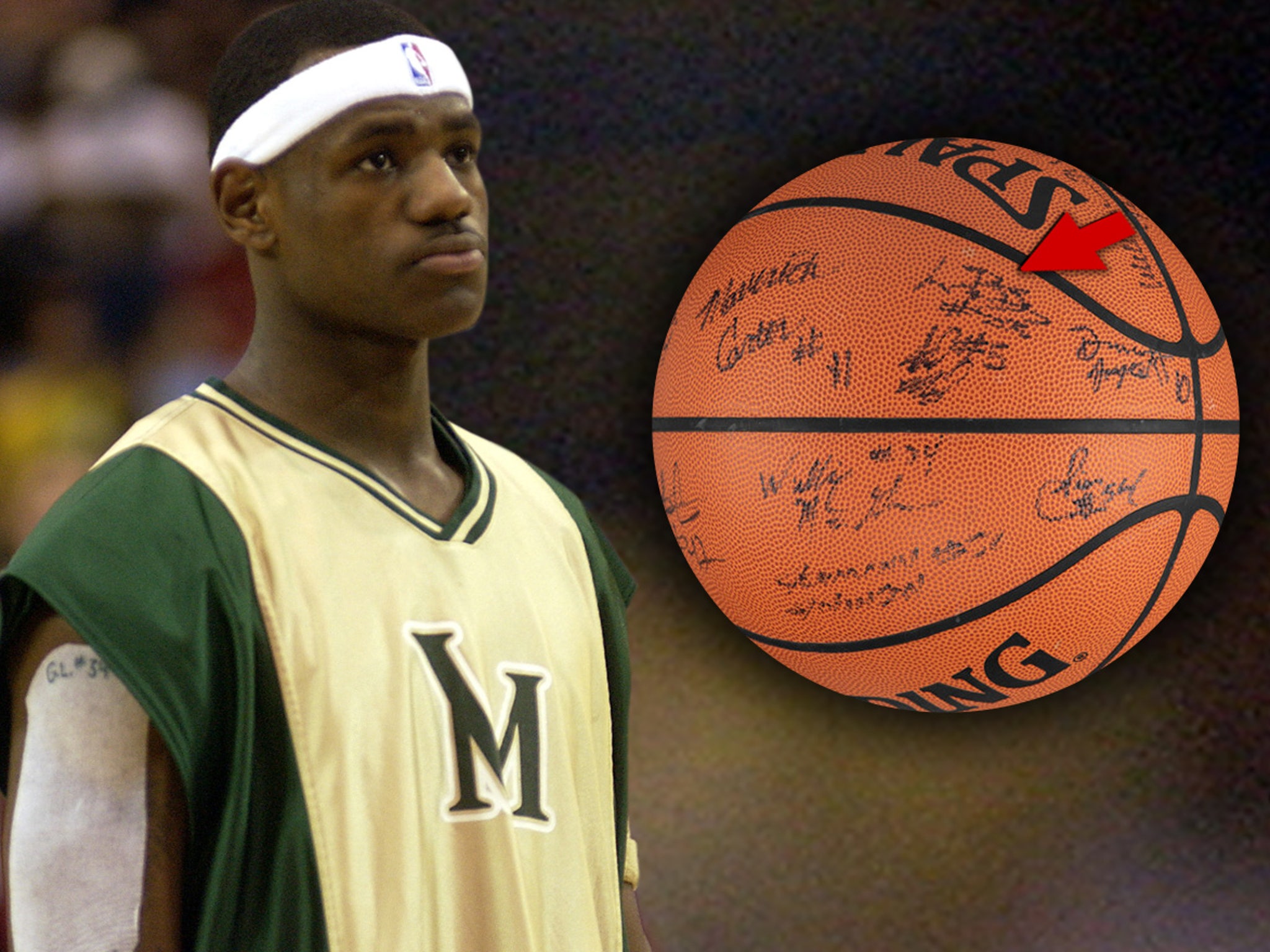 autographed lebron james basketball