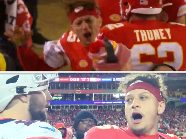 Patrick Mahomes going off on the sidelines and yelling at josh allen