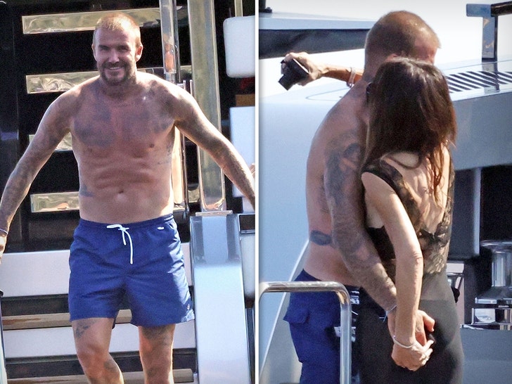 David Beckham Grabs Victoria's Butt Cheek on Yacht