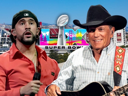 bad bunny george strait  Super Bowl LX getty comp