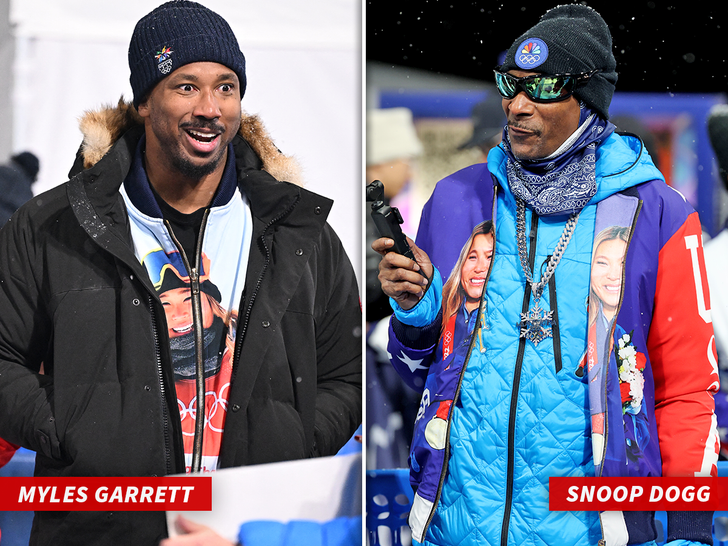 Miles Garrett Snoop Dogg Chloe Kim Jaqueta Dividida Sub Getty