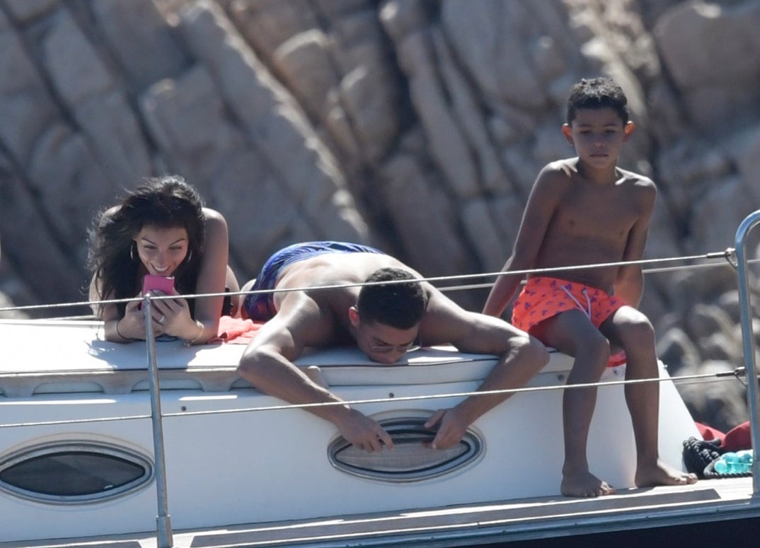 Cristiano Ronaldo and Georgina Rodriguez PDA On Sardinia Yacht