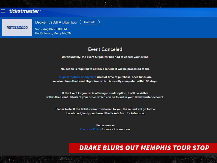 Drake Cancels Memphis 'Blur' Tour Stop Over FedExForum Logistics