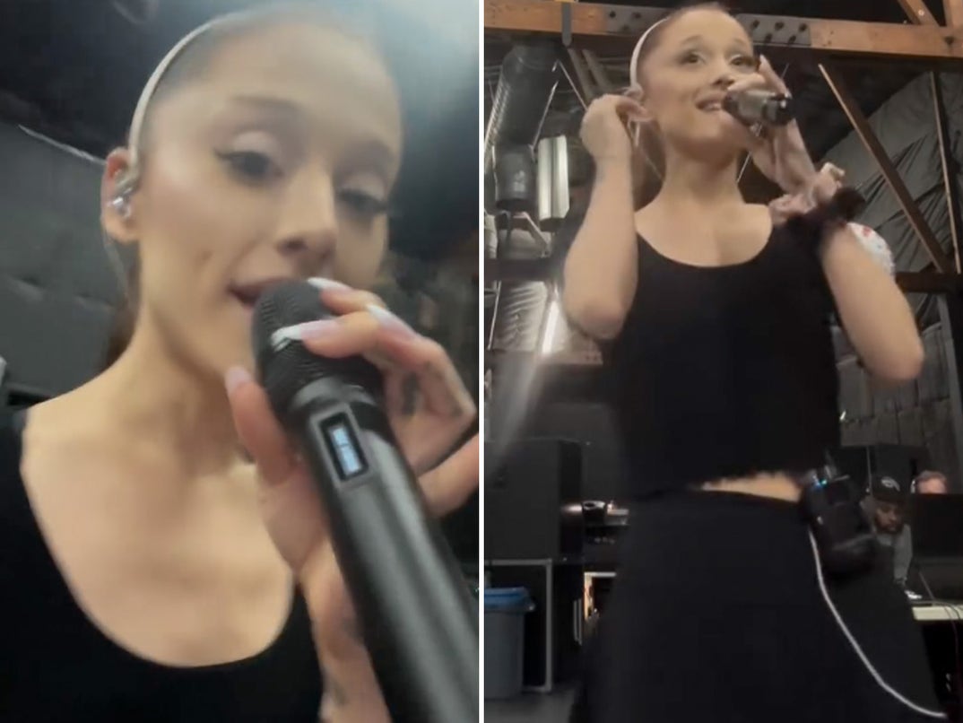 Ariana Grande took to social media earlier this week to give fans a sneak peek of rehearsals, singing “Dangerous Woman” for the first time since her 
