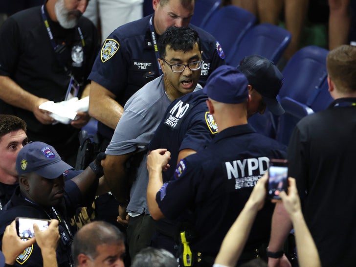 A protester disrupts US  Open Women's Singles Semifinal