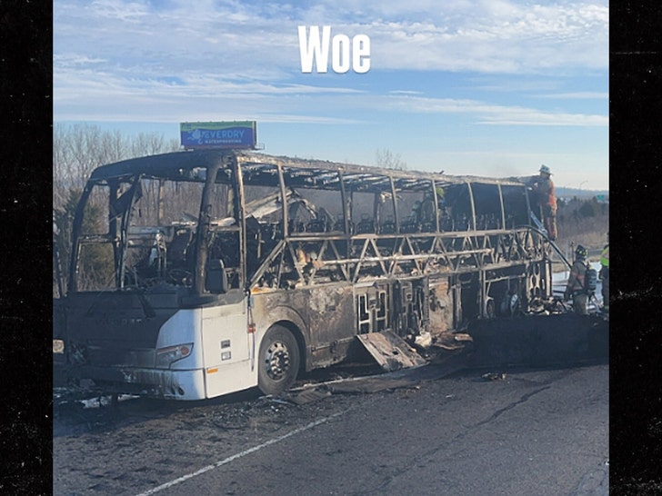 The bus of the IU Indy Basketball team breaks out on the way after the game in flames