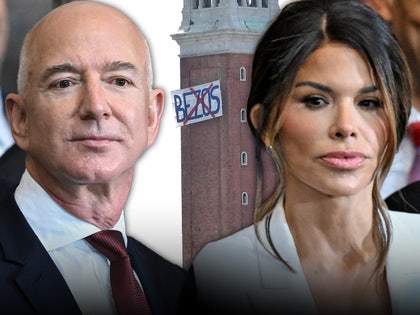 jeff bezos lauren sanchez tower sign main getty backgrid composite