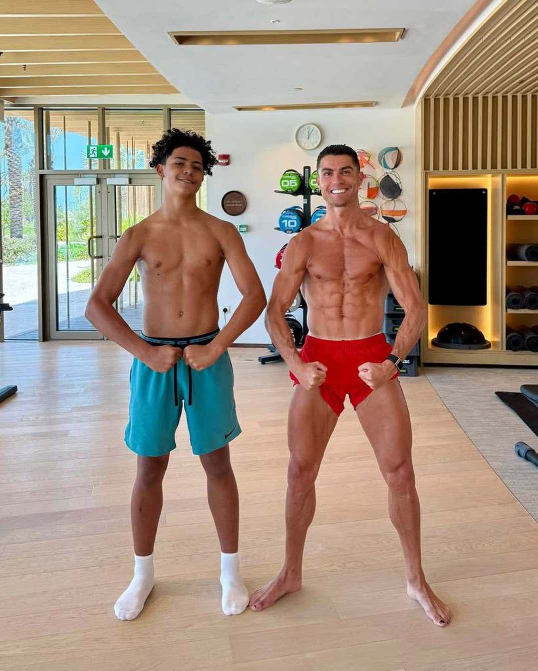 Cristiano Ronaldo and Cristiano Jr.