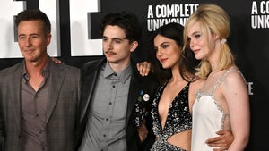 Edward Norton, Elle Fanning, Timothee Chalamet and Monica Barbaro At The Movie Premiere