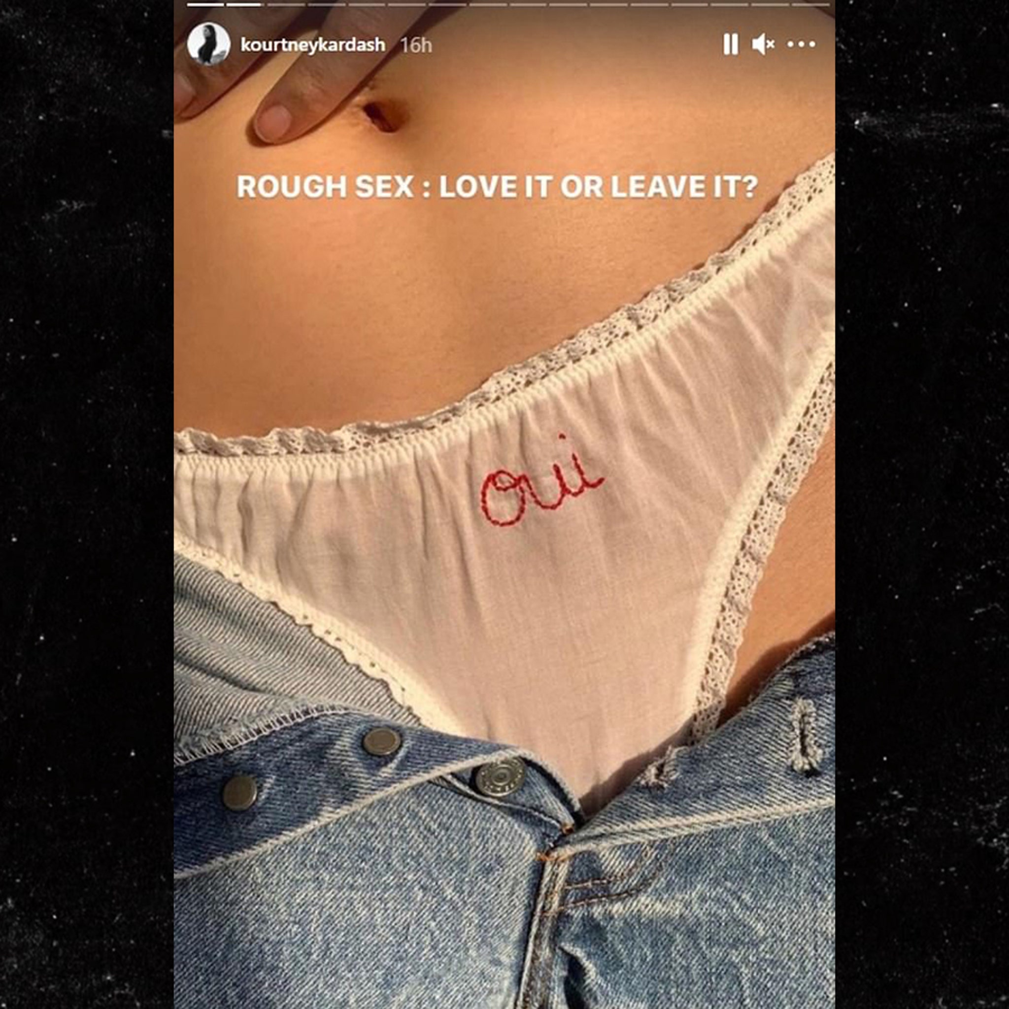 Kourtneykardash Xxx - Kourtney K Hits Followers with 'Rough Sex' Poll & 'Oui' Panties
