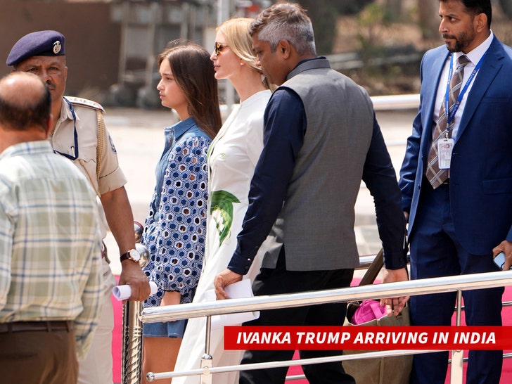 Ivanka Trump arrives to attend a pre-wedding bash