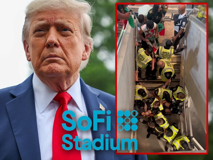 donald trump sofi stadium kicked out for trump attire getty comp