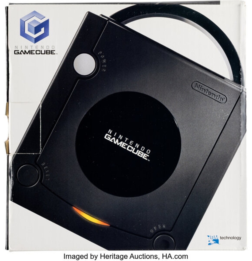 Nintendo GameCube Console - CIB Unused [Black, Bundle Version, 2001 Box, First Production], GameCube Nintendo 2001 USA