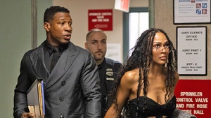 Jonathan Majors Arrives to Court Trial with Meagan Good for Opening Statements