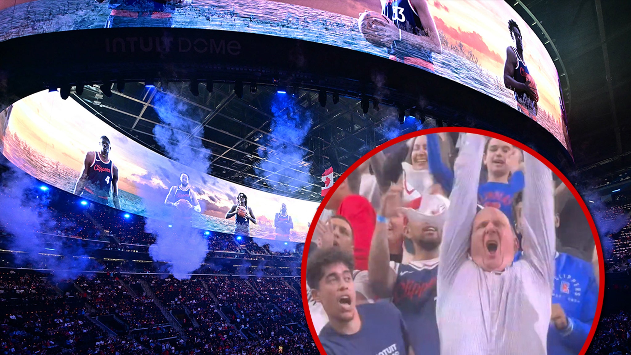 Clippers Host Inaugural Regular Season Game At intuit Dome, Owner Ballmer Goes Crazy