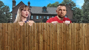 travis kelce and taylor swift fence fun art getty 1