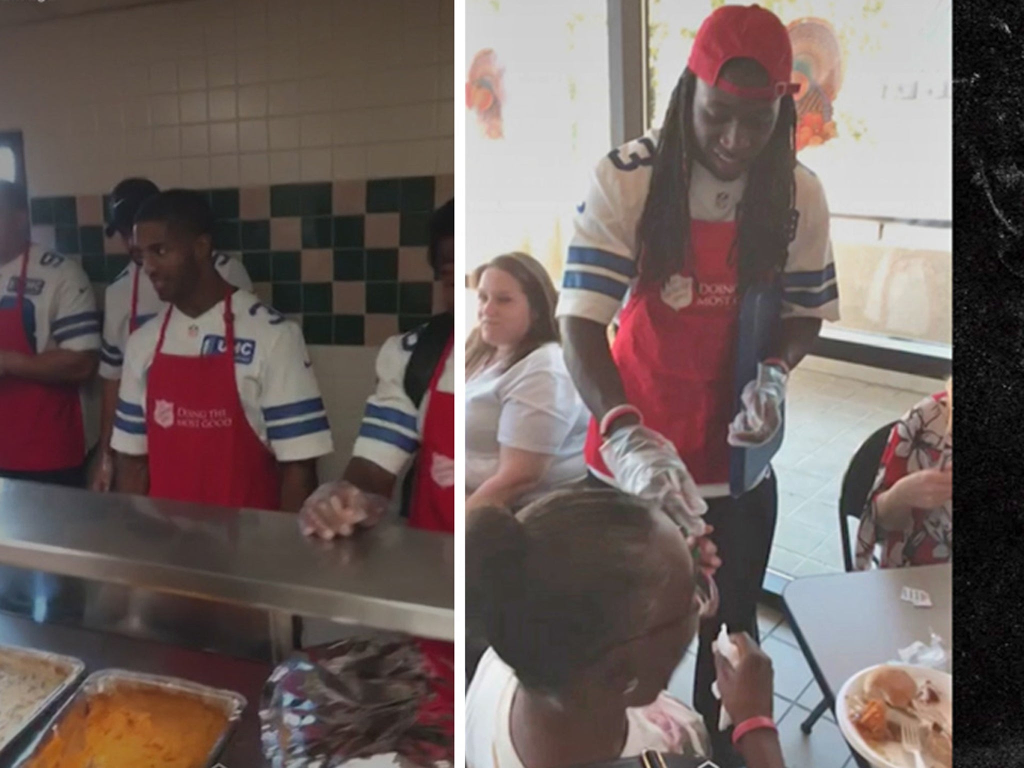 Dallas Cowboys Serve Thanksgiving Meals