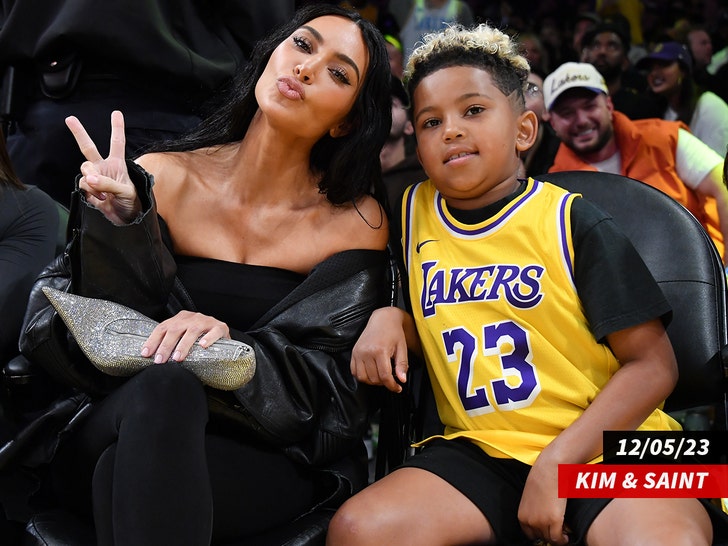 kim kardashian vs. st. west lakers game