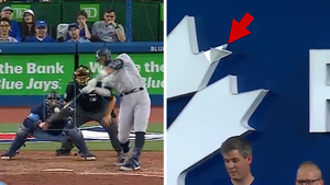 Aaron Judge Destroys Maple Leaf Sign With Moonshot Home Run