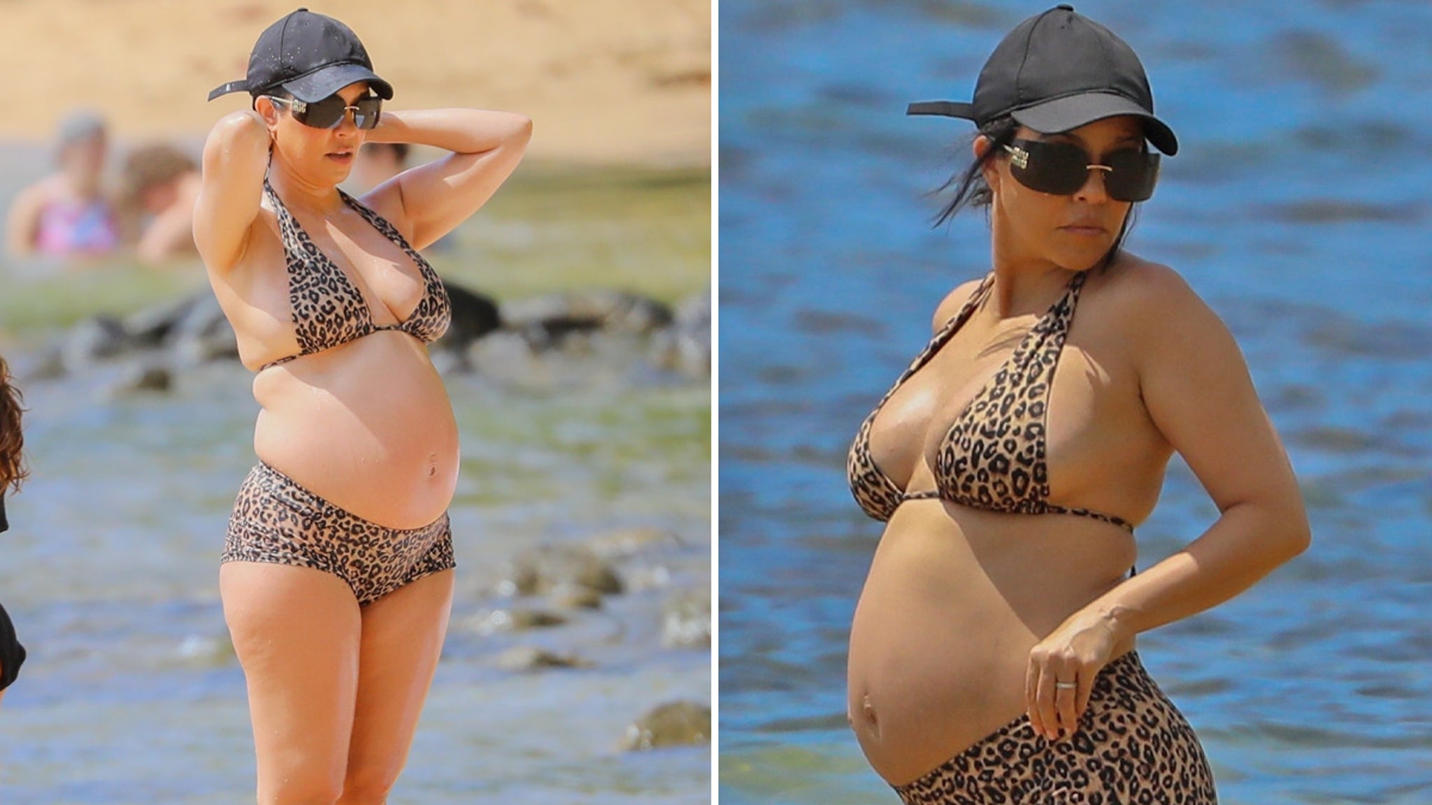 Kourtney Kardashian Shows Off Baby Bump On Hawaiian Beach
