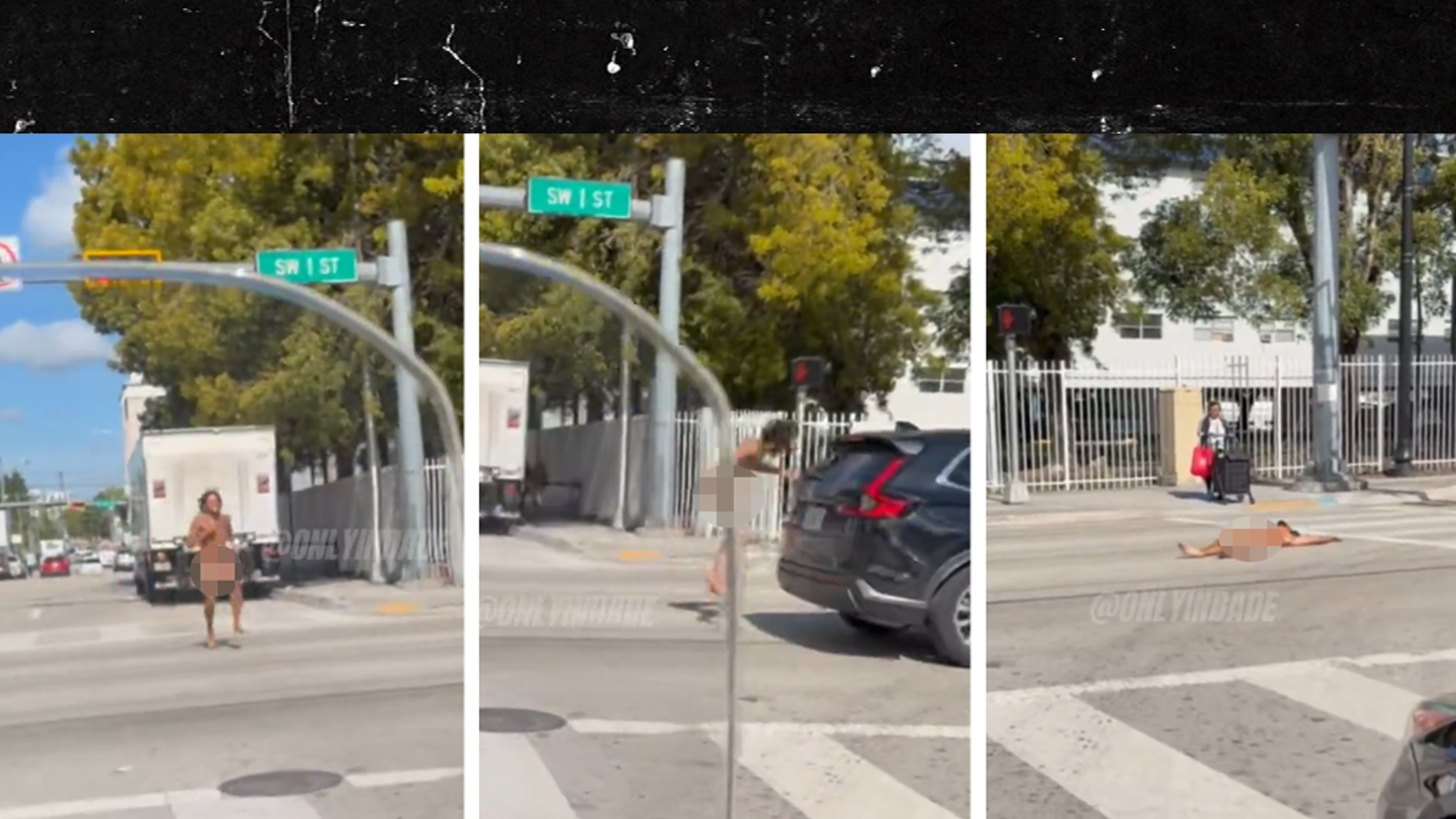 Naked Florida Man Runs Into Traffic, Hit by Car on Video
