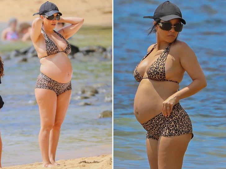 Kourtney Kardashian Shows Off Baby Bump On Hawaii Beach