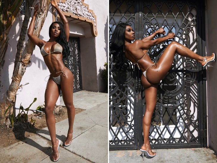 Denetra Blackshear Looking Fit In Itty Bitty Sparkle Bikini