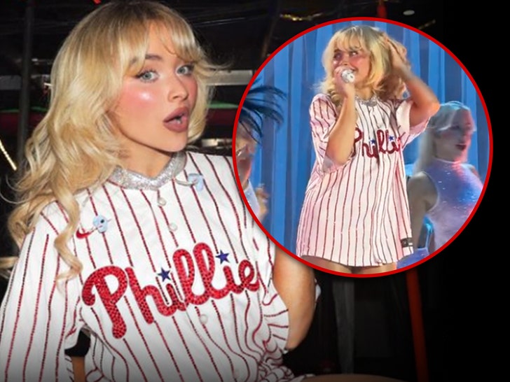 sabrina carpenter performing in phillies gear twitter insta 1