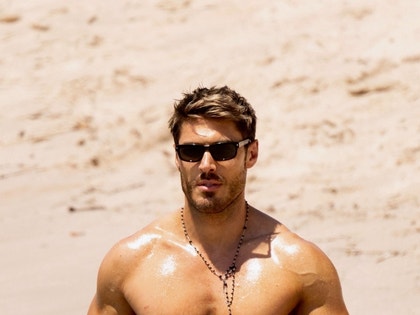 Chris Appleton Shirtless Swimming In The Ocean Cannes 0