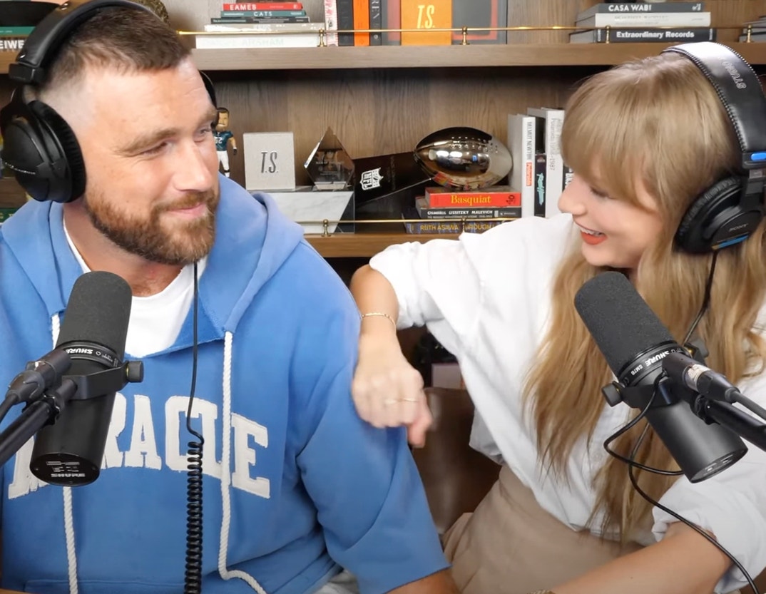 Taylor Swift Travis Kelce Handsy New Heights Podcast 12