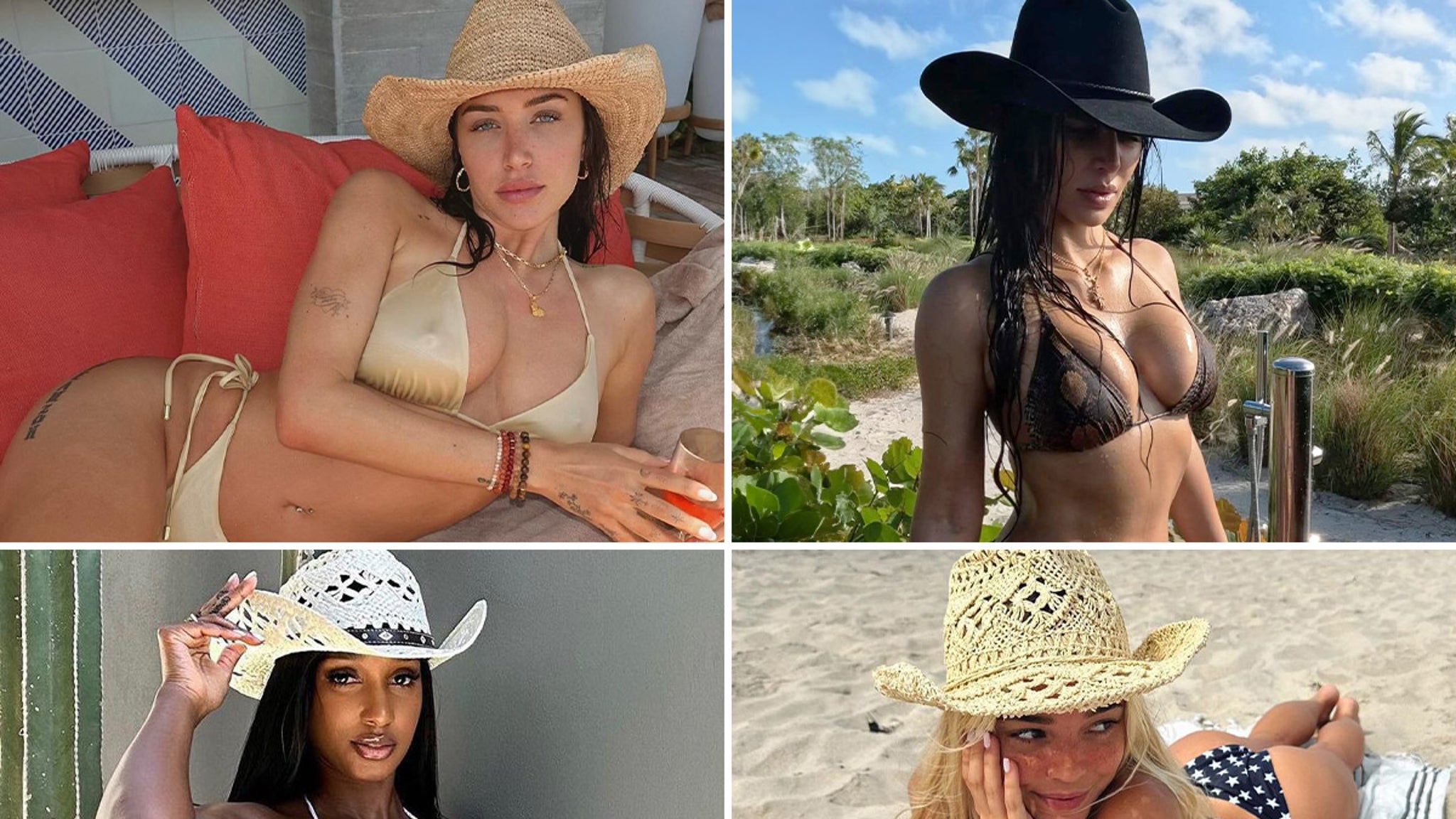 Bikini Babes In Cowboy Hats ... Well Hay There Hollywood Hotties!