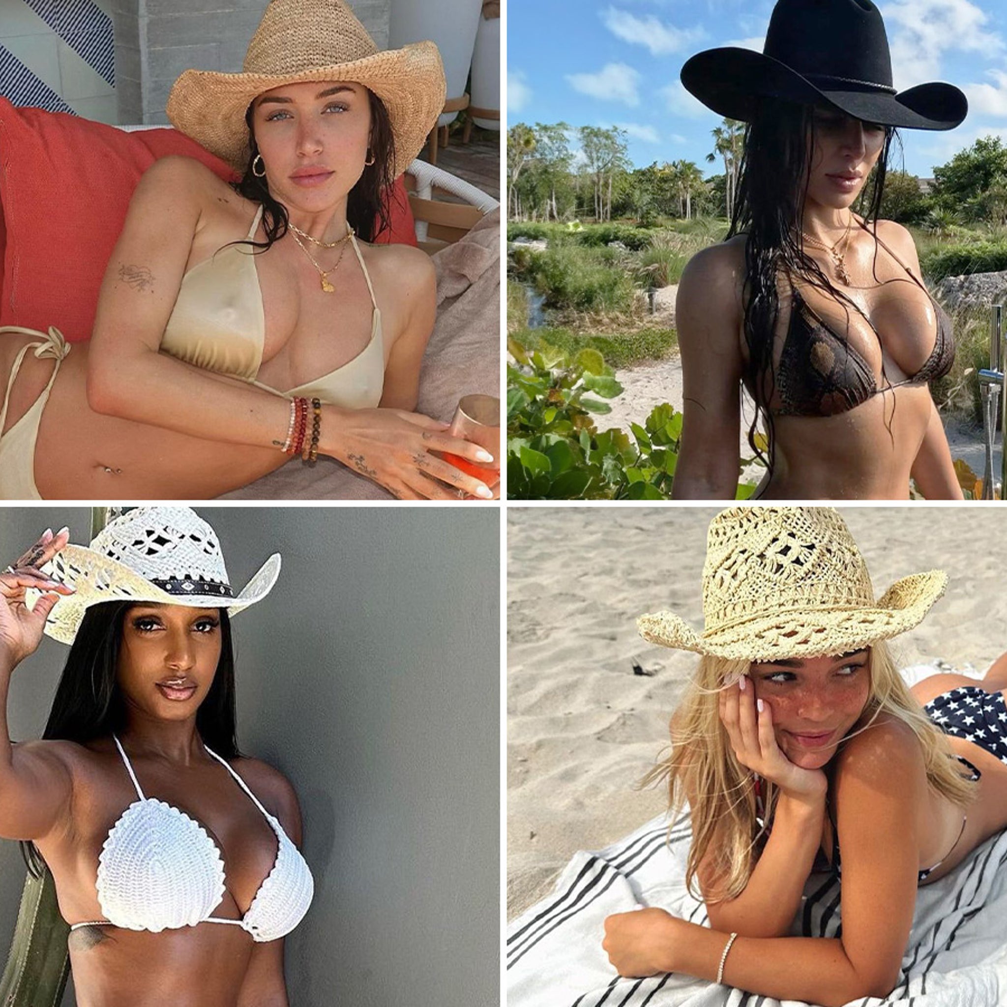 Bikinis N Cowboy Hats Hay There Hollywood Hotties