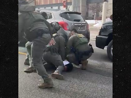 ICE Agent Knees Man In Face