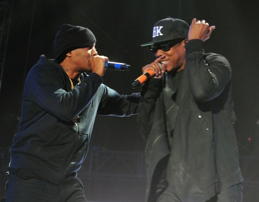2014: Nas and Jay-Z perform onstage during day 2