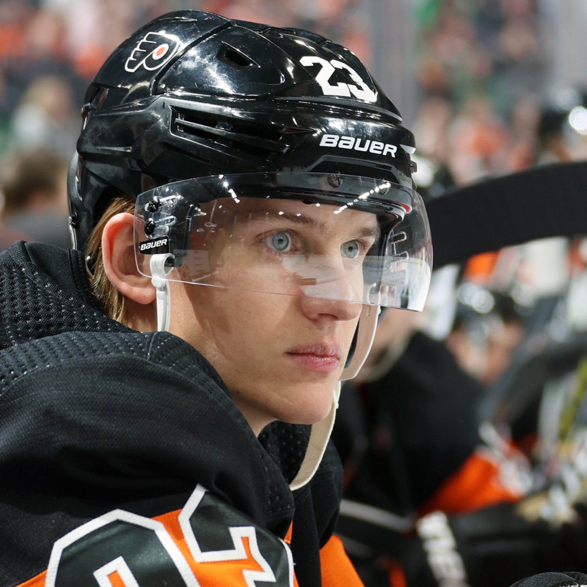 This was the best day.' Oskar Lindblom visits Flyers teammates