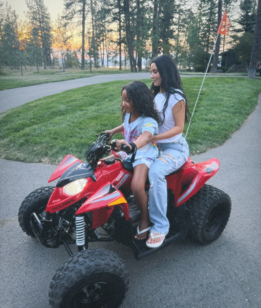 Kim Kardashian Lewis Hamilton Kids At Lake 0