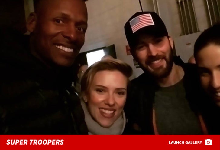 Ray Allen, Scarlett Johansson and Chris Evans Visit Troops