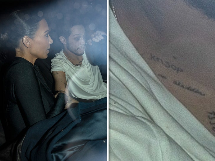 Pete Davidson has Kim Kardashians name tattooed on his chest