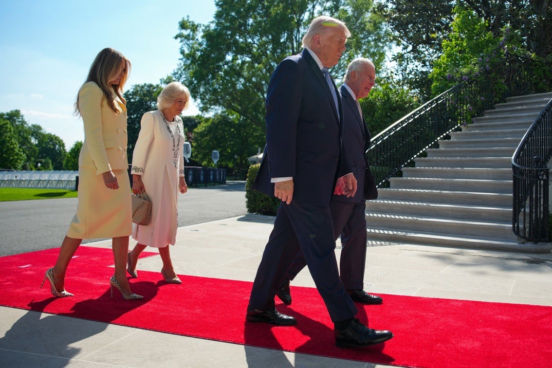 Donald Trump Greets King Charles III And Queen Camilla At White House 3
