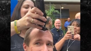 Drew Brees Shaves Head For Charity, 'It's Going Off!'