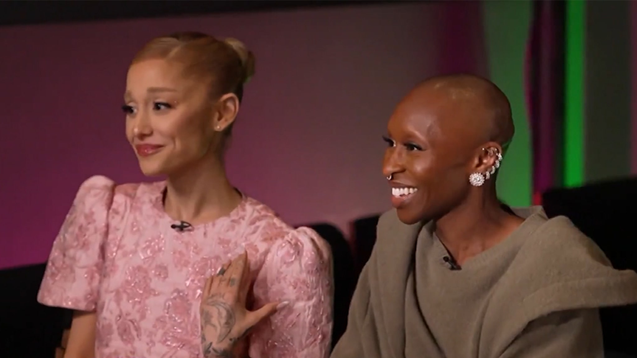 Ariana Grande Cynthia Erivo Defend Crying In Wicked Press Tour 