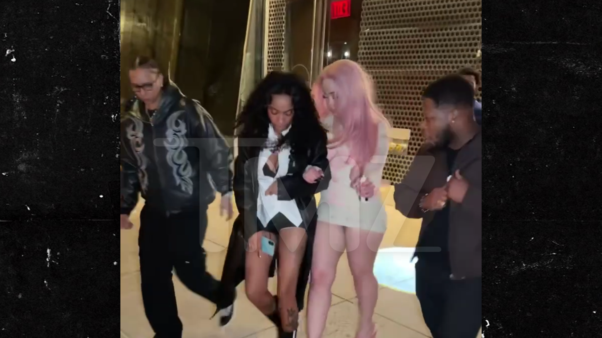 Ice Spice Needs Assistance Leaving NYC Club After Wild Birthday Bash