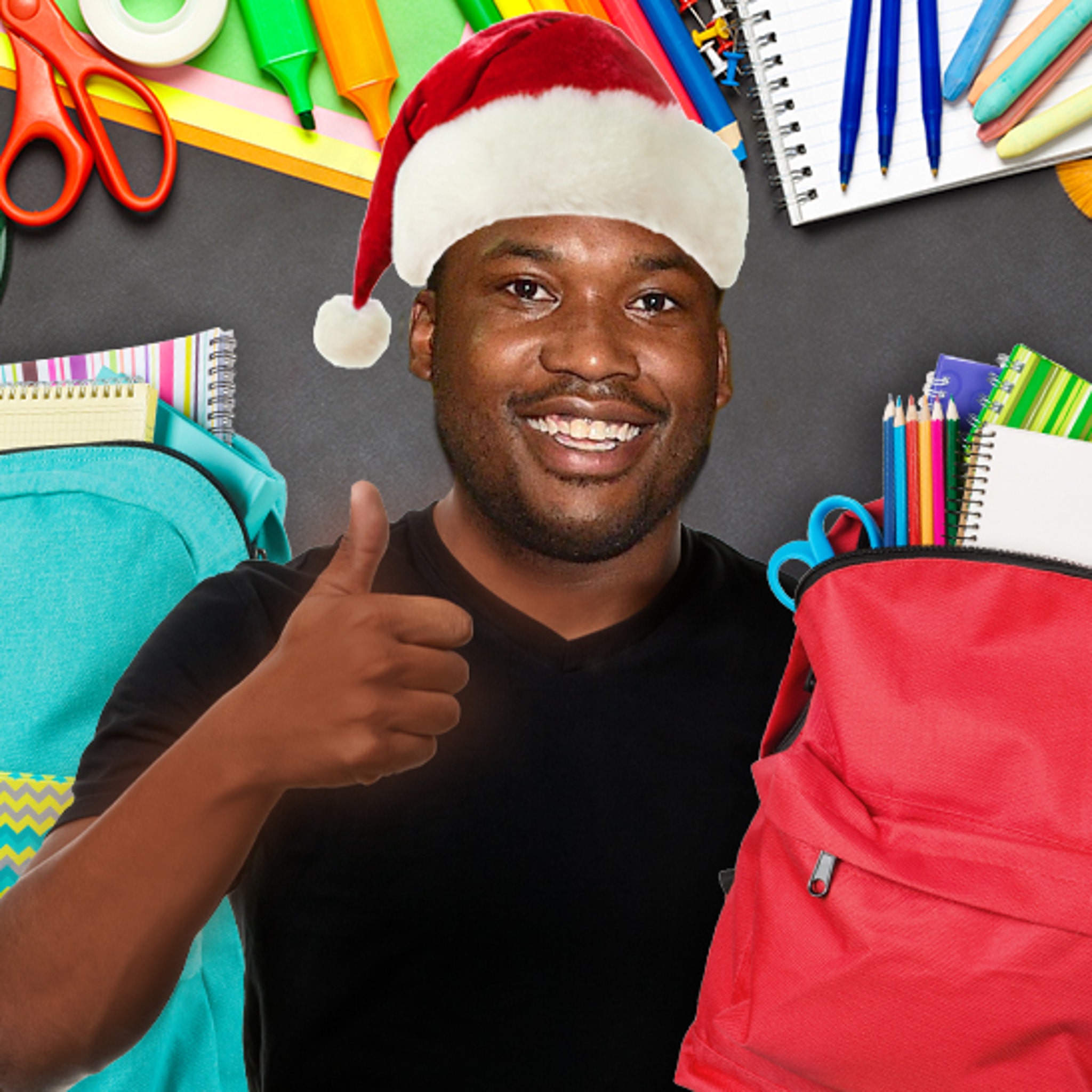 Meek Mill donates 6,000 backpacks to Philly school kids at his alma mater