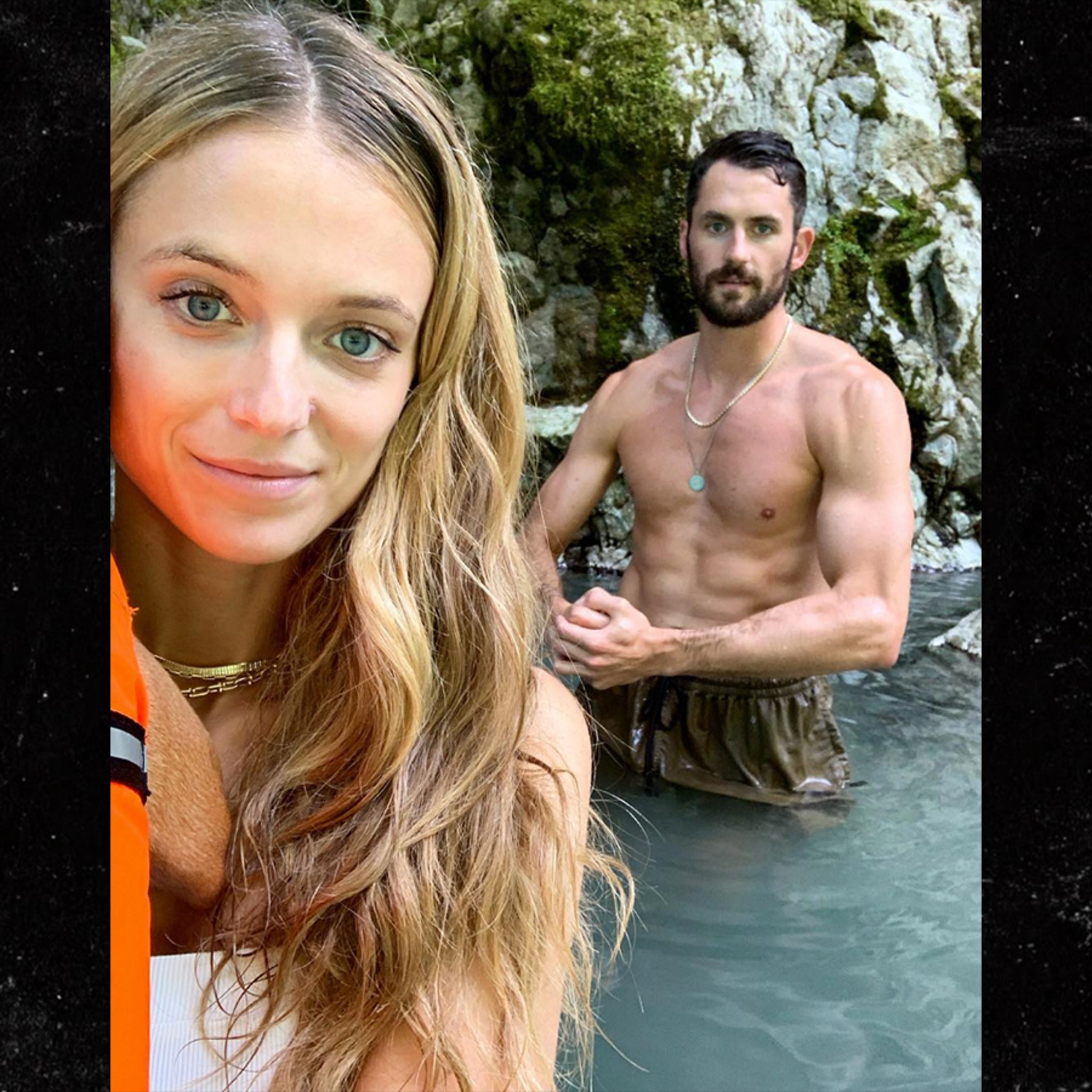 Kevin Flexes Six Pack Vacay With Model GF Kate Bock