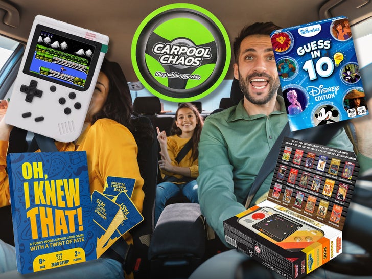 Family Playing Games In The Car