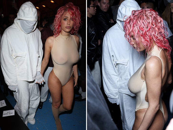 Bianca Censori & Kanye West At Paris Fashion Week