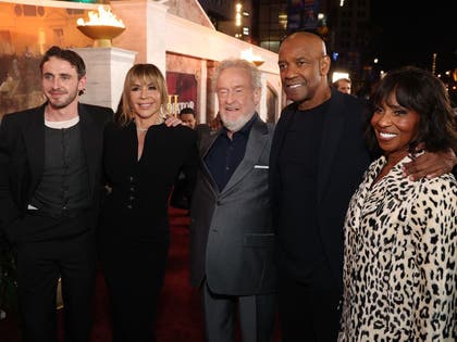 Paul Mescal, Ridley Scott, Denzel Washington and Paulett Washington