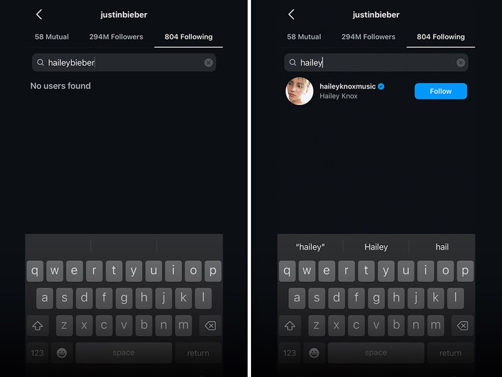 Justin Bieber Follows Hailey Back, Claims Instagram Got Hacked
