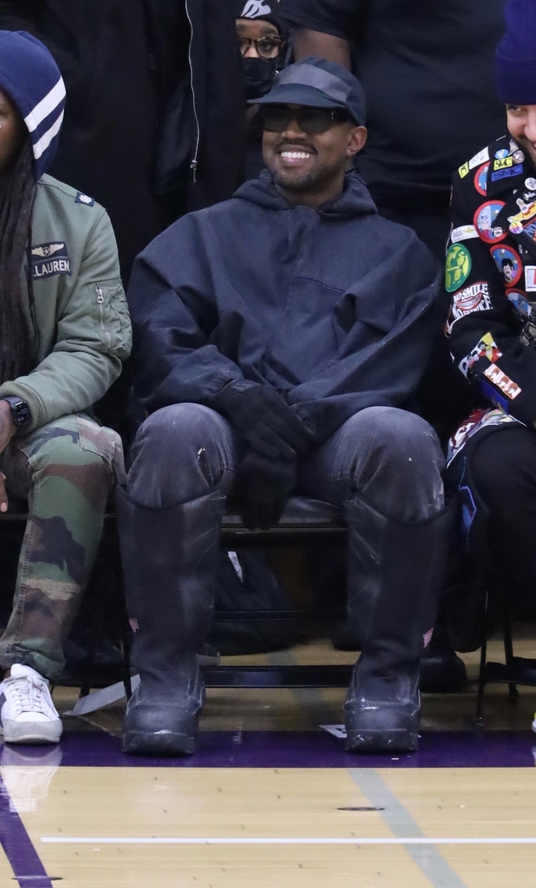 Kanye West All Smiles at DONDA Basketball Game
