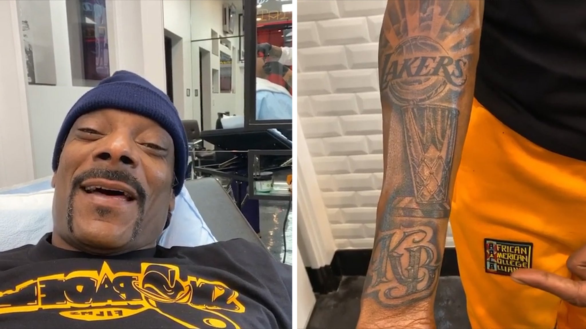 Snoop Dogg Gets a Lakers Tattoo Featuring Kobe Bryants Initials Following  the NBA Finals